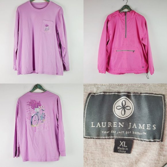 Lauren James Jackets & Blazers - Lauren James 2 Piece Lot: Anorak Jacket & Let’s Go for A Stroll Long Sleeve Tee